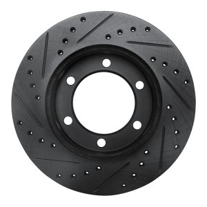 Toyota 4Runner Brake Rotor (1) - Front Right - R1 Concepts - Drilled & Slotted - Black - `95-`04